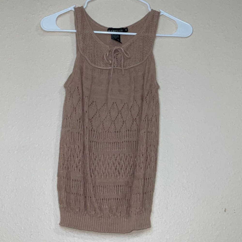 Rampage women’s crochet sleeveless top Size M